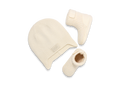 Baby Slipper Bootie And Earflap Hat Set