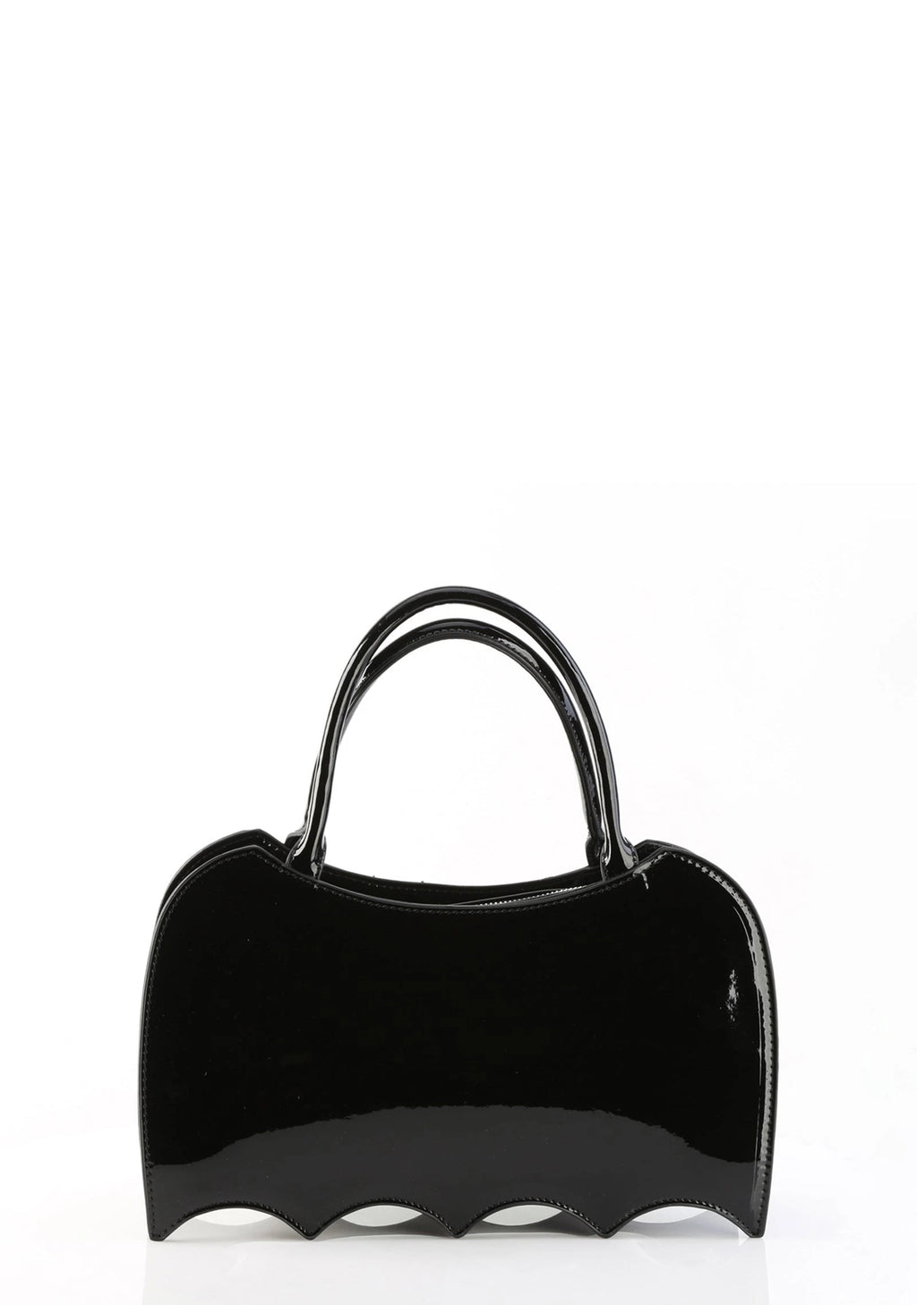 Patent Bat-Shaped Handbag - Black