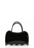 Patent Bat-Shaped Handbag - Black