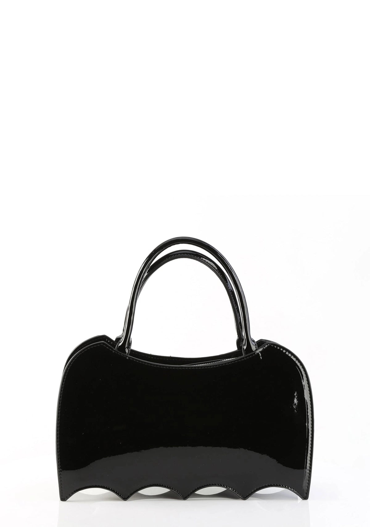 Patent Bat-Shaped Handbag - Black
