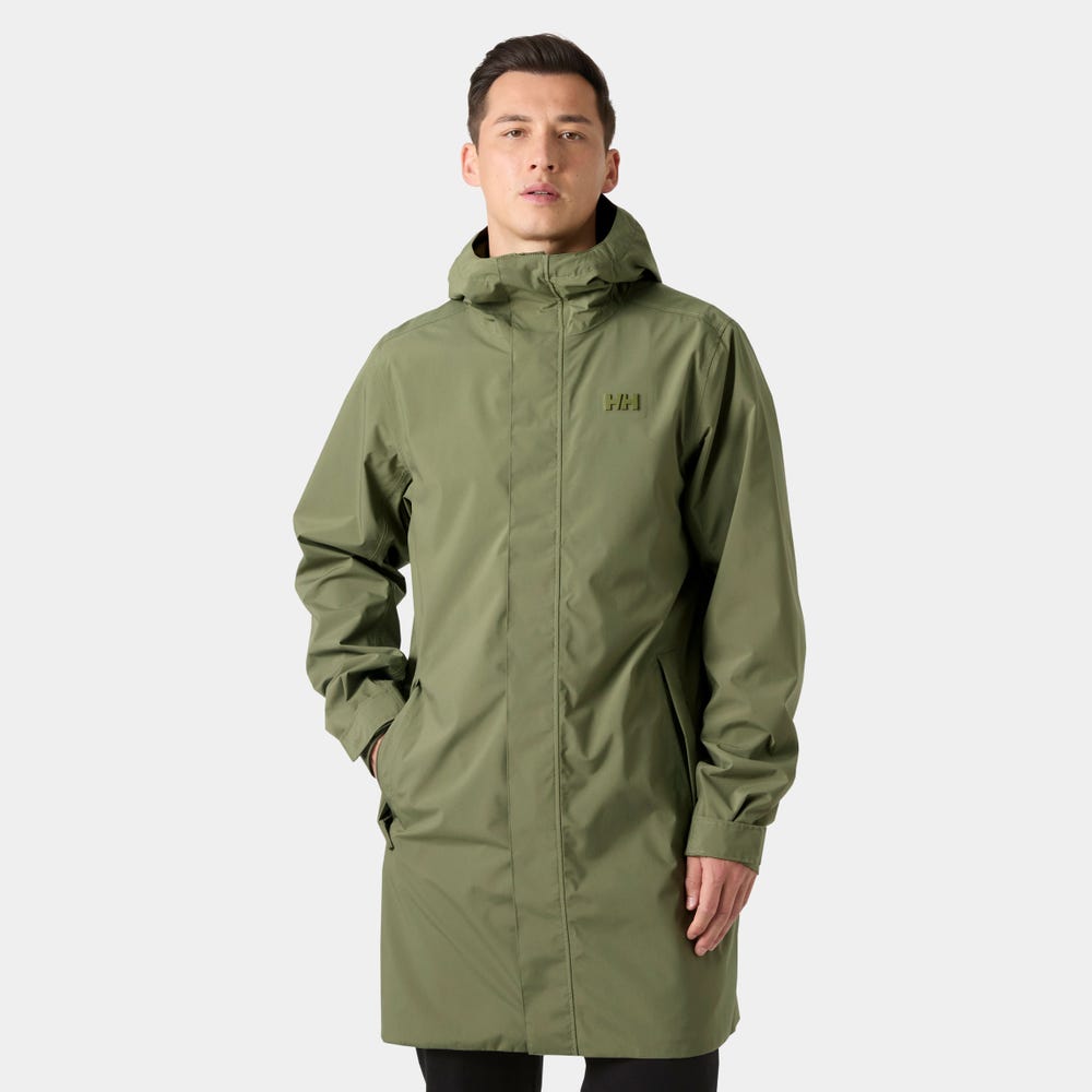 Men's Waterproof Hooded Raincoat - Green