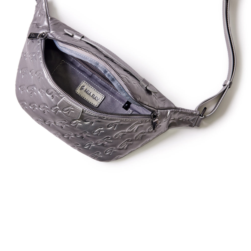 Vegan Leather Belt Bag - Platinum