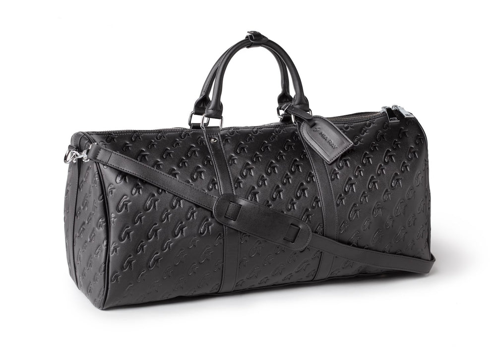 Vegan Leather Duffle Bag - Black