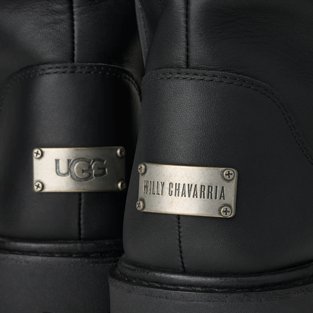 All-Gender Slouch Leather Sheepskin Boot - Black
