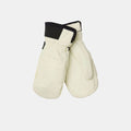 Leather Insulated Ski Mittens - White