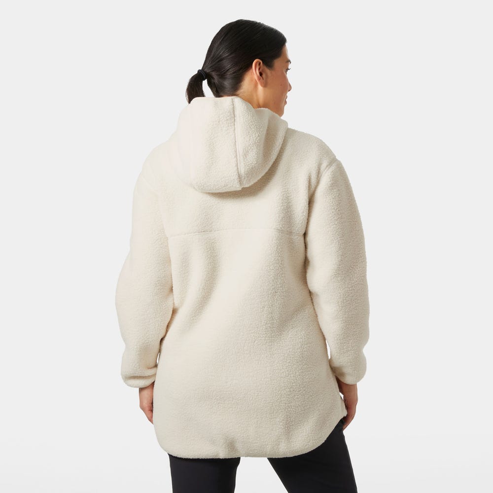 Women's Hooded Pile Fleece Jacket - Purple