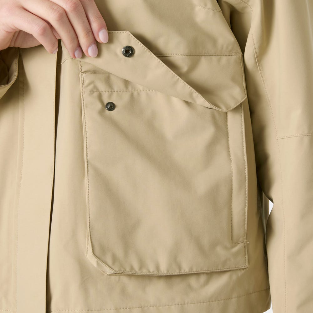 Women's Cropped Utility Rain Jacket - Cream