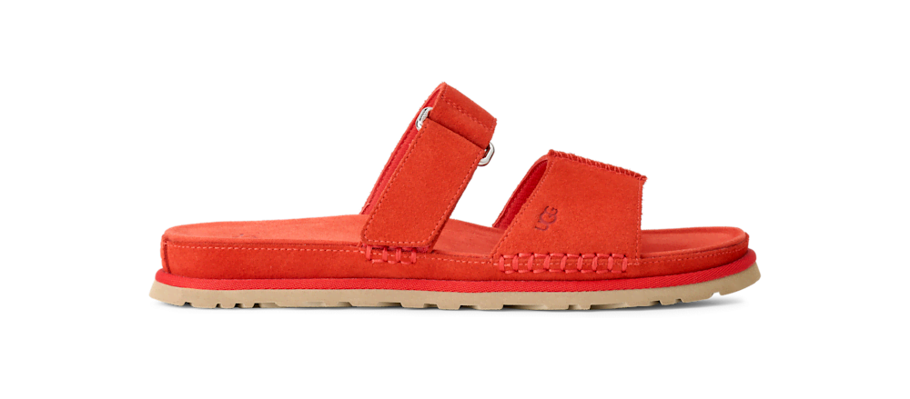 Women's Adjustable Suede Slide Sandal - Black