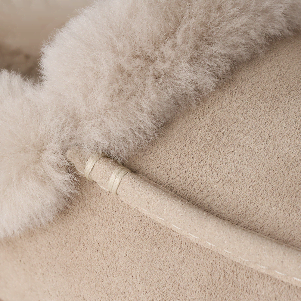 Women's Suede Sheepskin Collar Mule - Moonlight