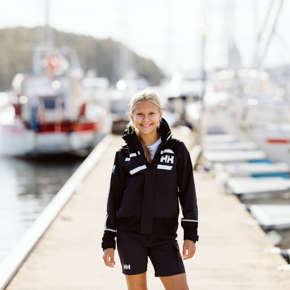 Juniors' Hooded Sailing Rain Jacket - Cream