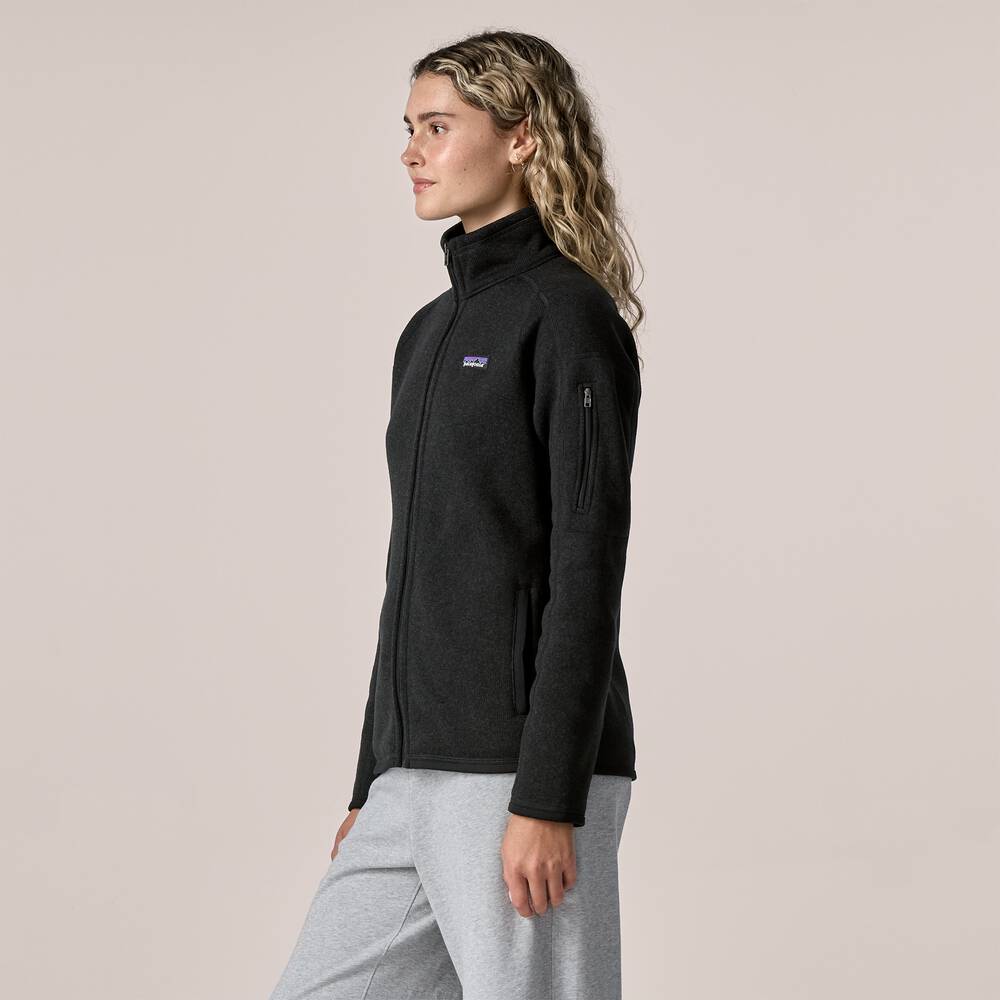 Women's Recycled Knit Fleece Jacket - Black