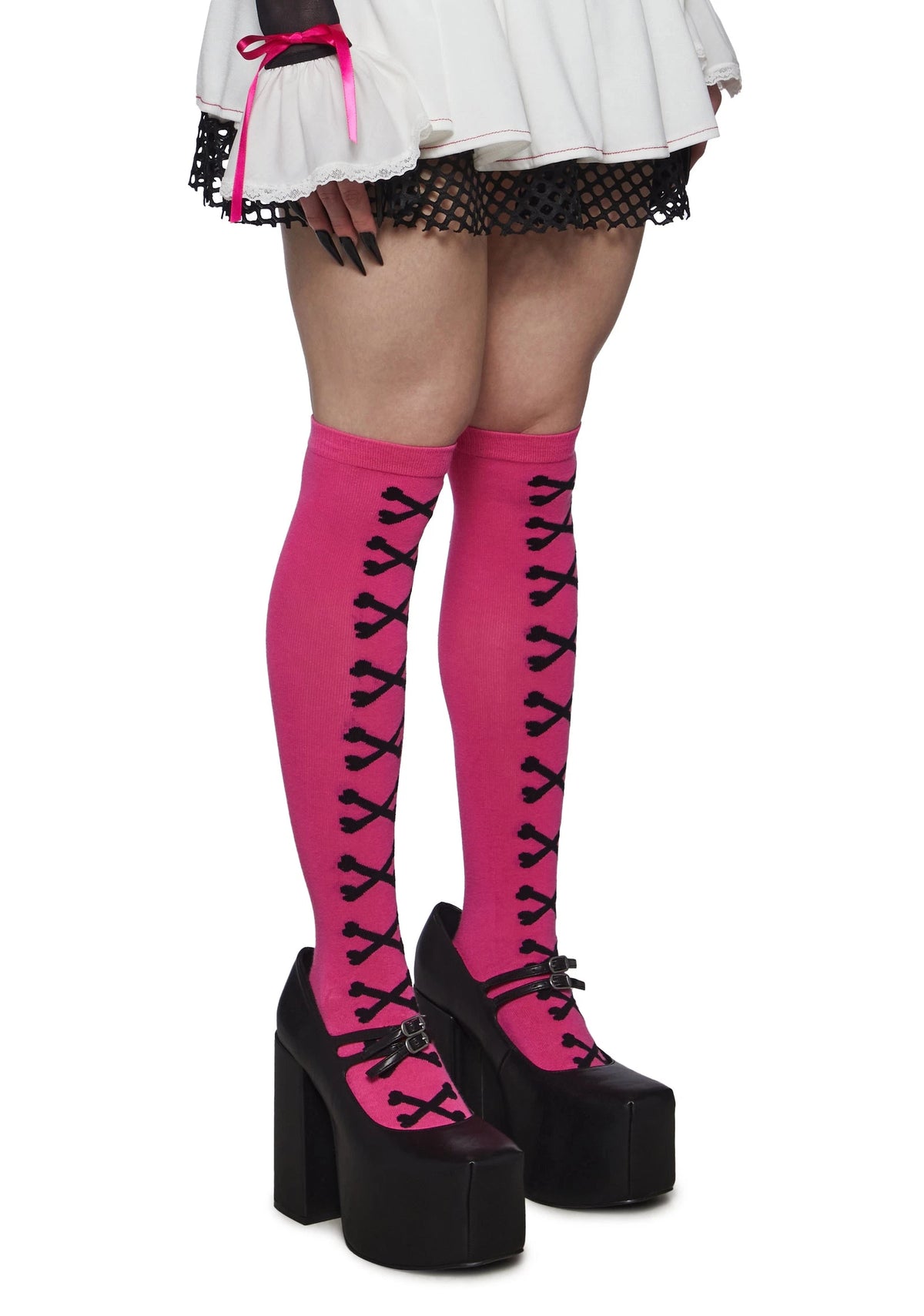 Pink Gothic School Doll Costume & Wig Set