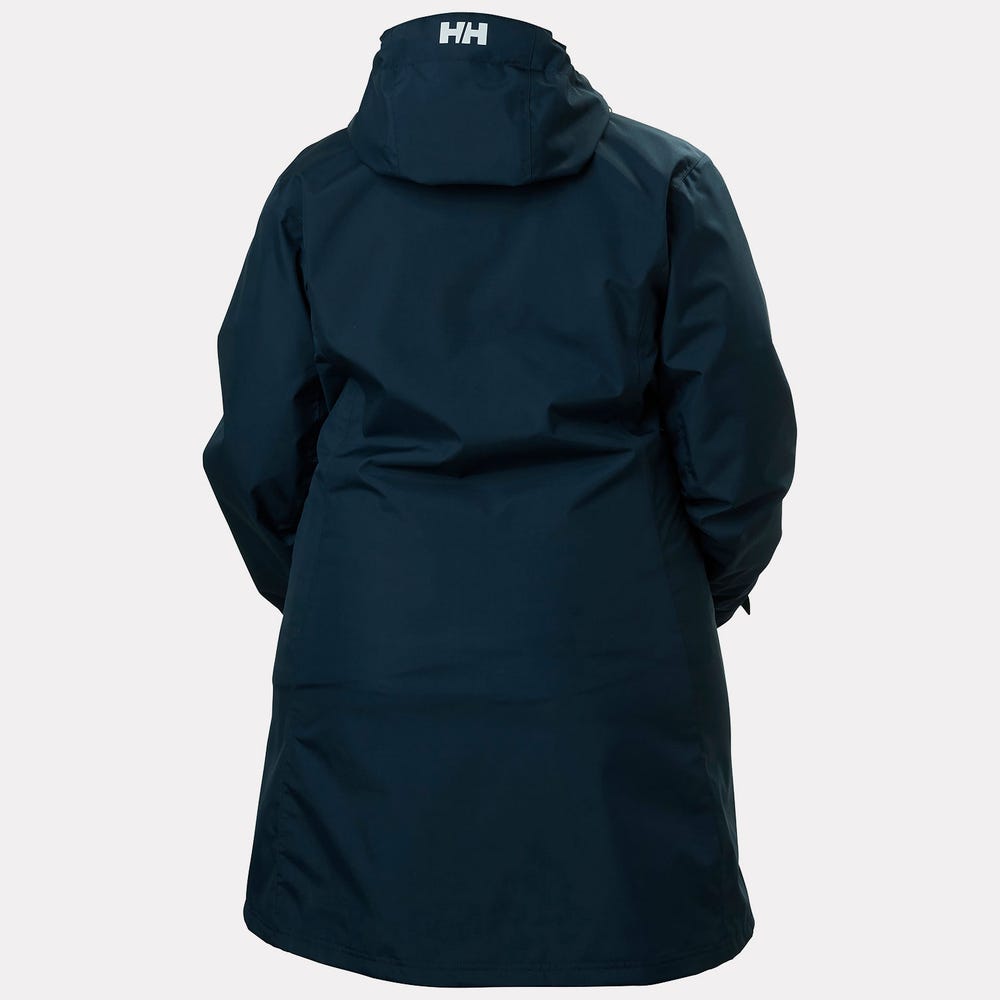 Women's Long Waterproof Rain Jacket - White