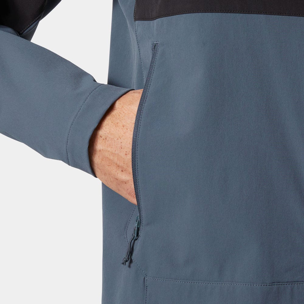 Men's Stretch Hooded Softshell Jacket - Black