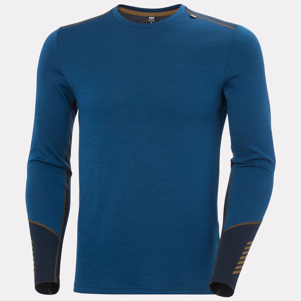 Men's Merino Wool Base Layer Top - Blue
