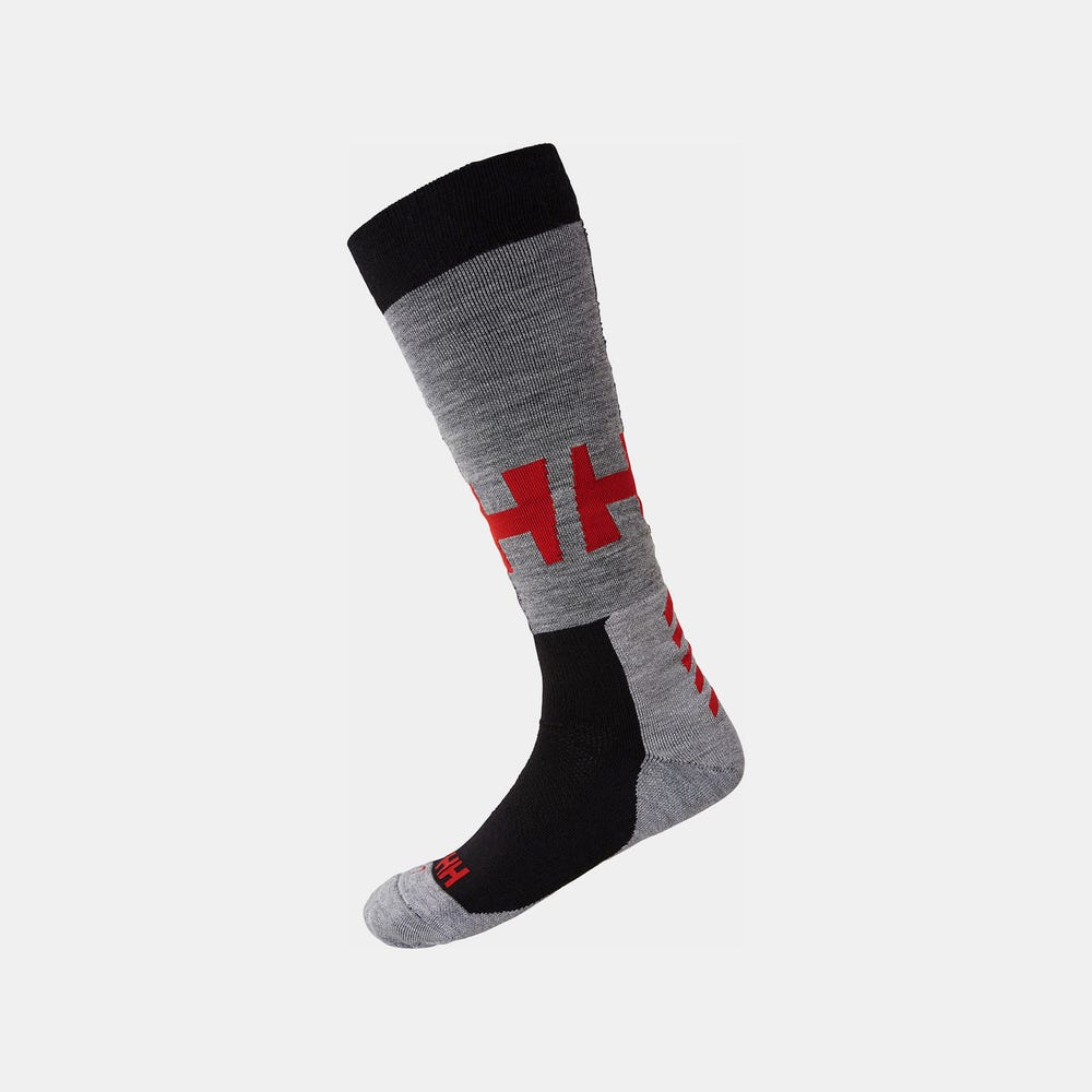 Unisex Medium-Weight Merino Ski Socks - Black