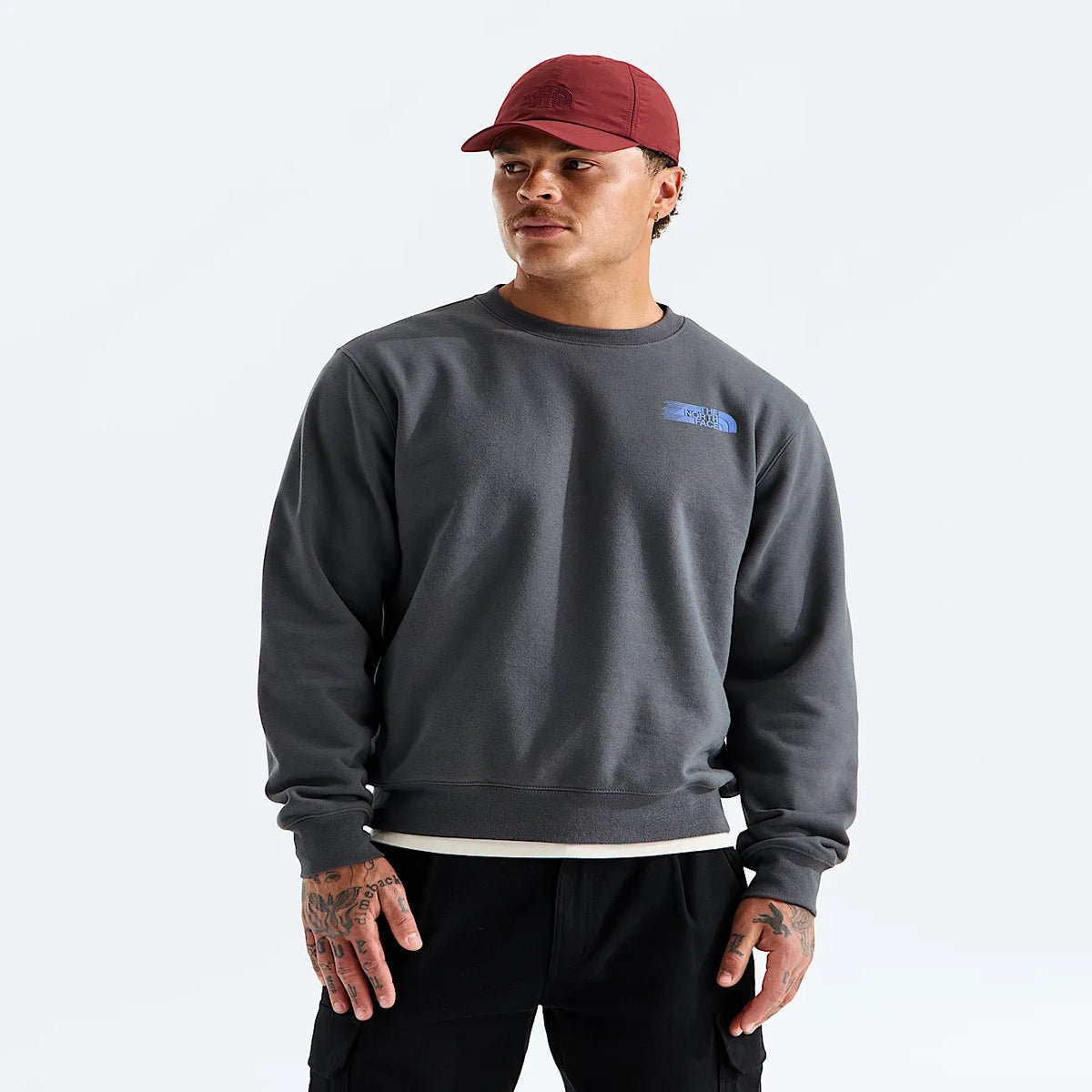 Men's Relaxed Graphic Crew Sweatshirt - Gray