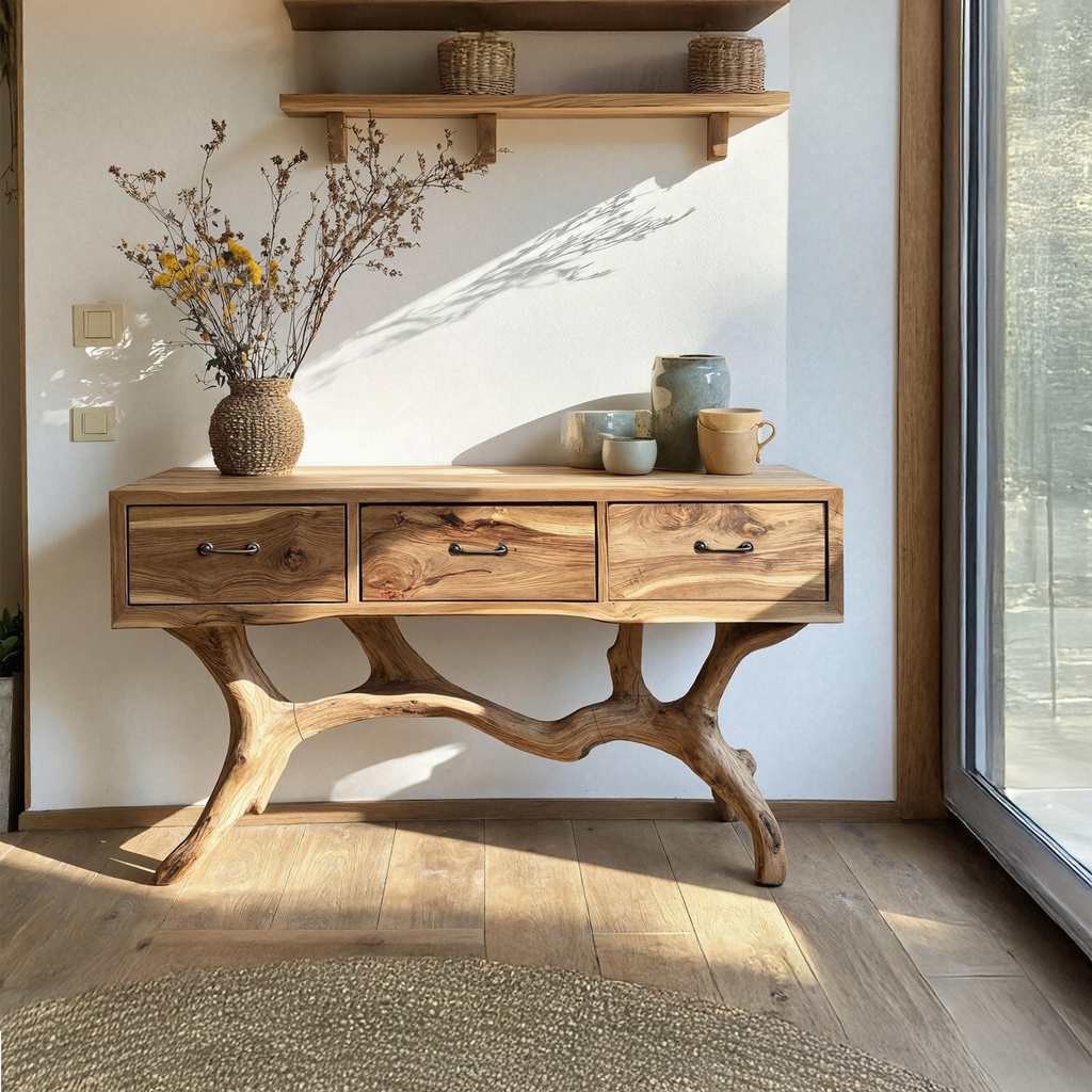 Handcrafted Live Edge Entryway Table