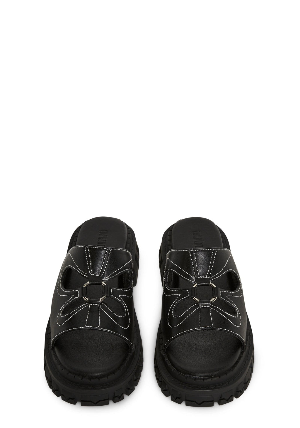 Butterfly Cutout Platform Slides - Black