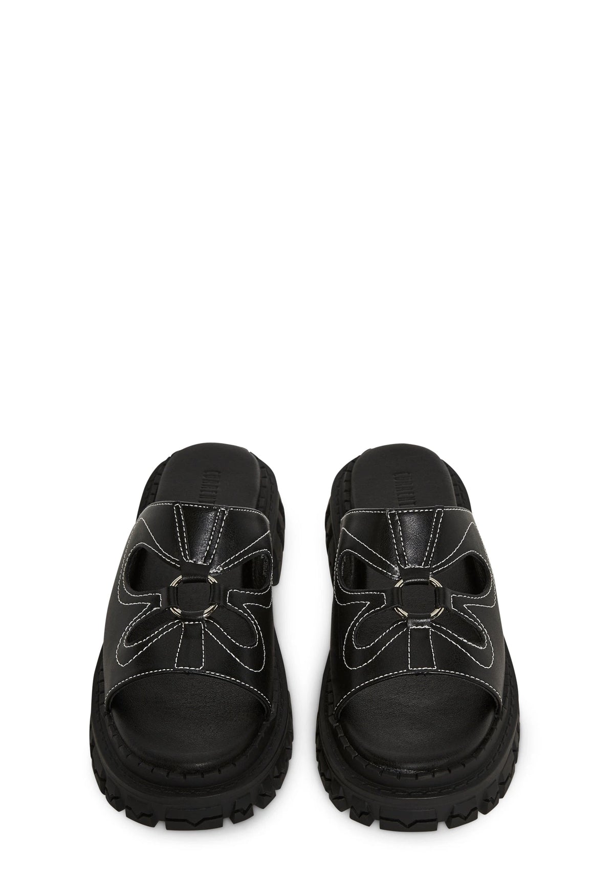 Butterfly Cutout Platform Slides - Black