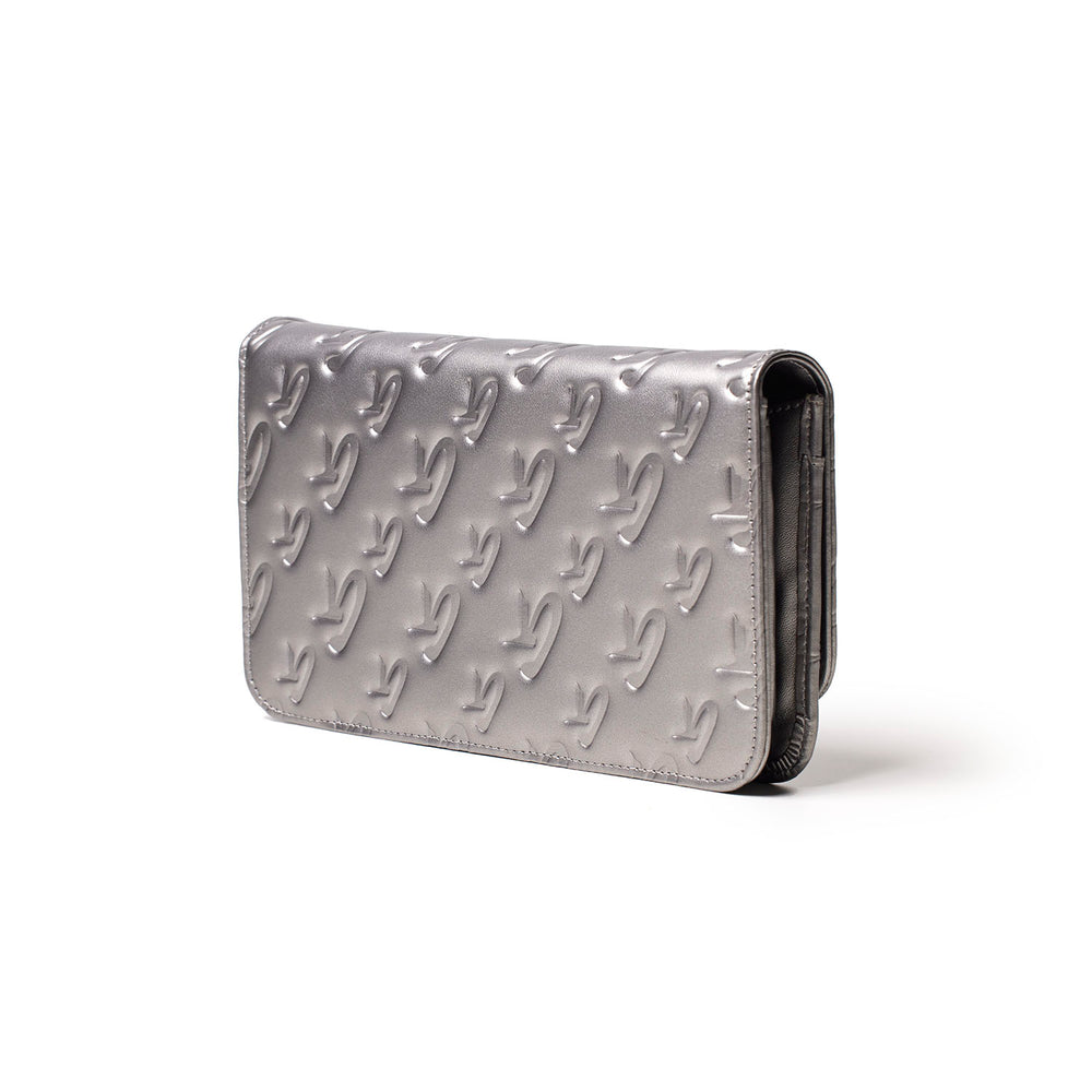 Vegan Leather Wallet On Chain - Platinum
