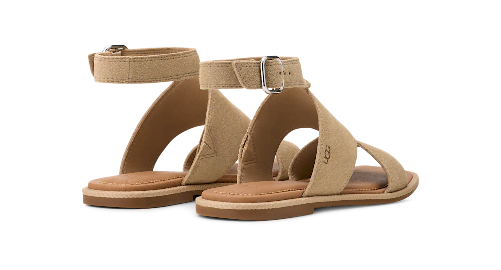 Women's Suede Square-Toe Cutout Sandal - Mustard