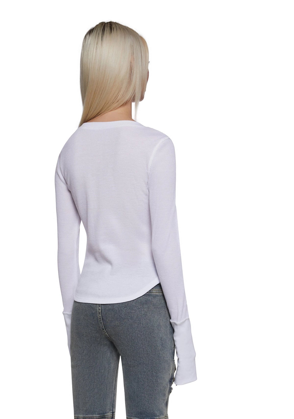 Waffle Knit Cargo Pocket Crop Top - White