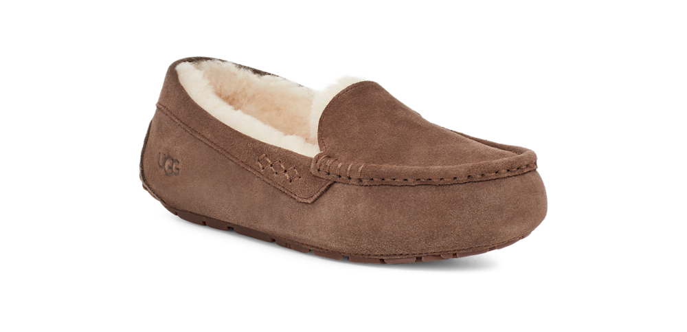 Women's Water-Resistant Suede Moccasin Slipper - Black