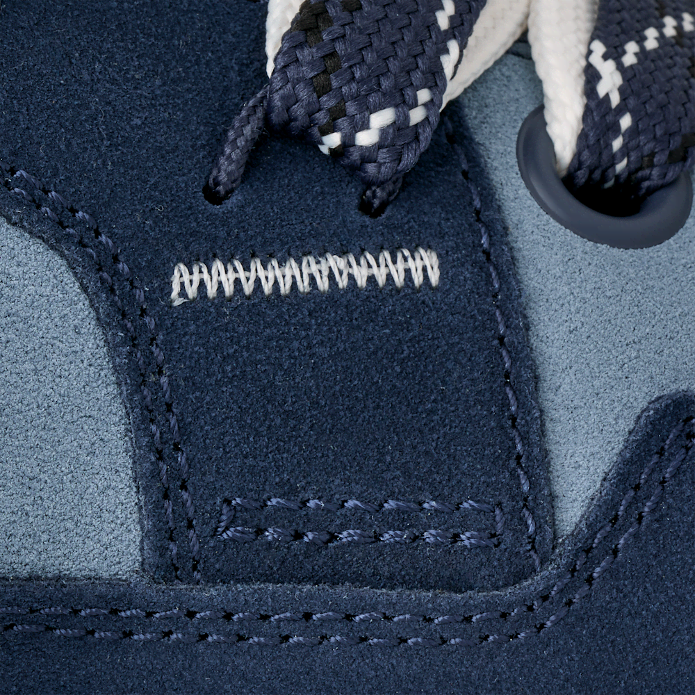 Men's Suede and Mesh Low Top Sneakers - Blue