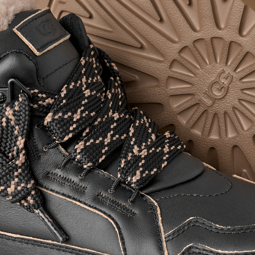 Men's Leather Chunky Sneaker - Black