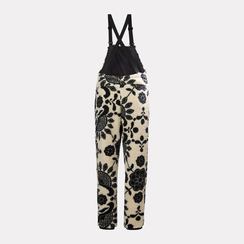 Unisex Printed Fleece Bib Overalls - Pink