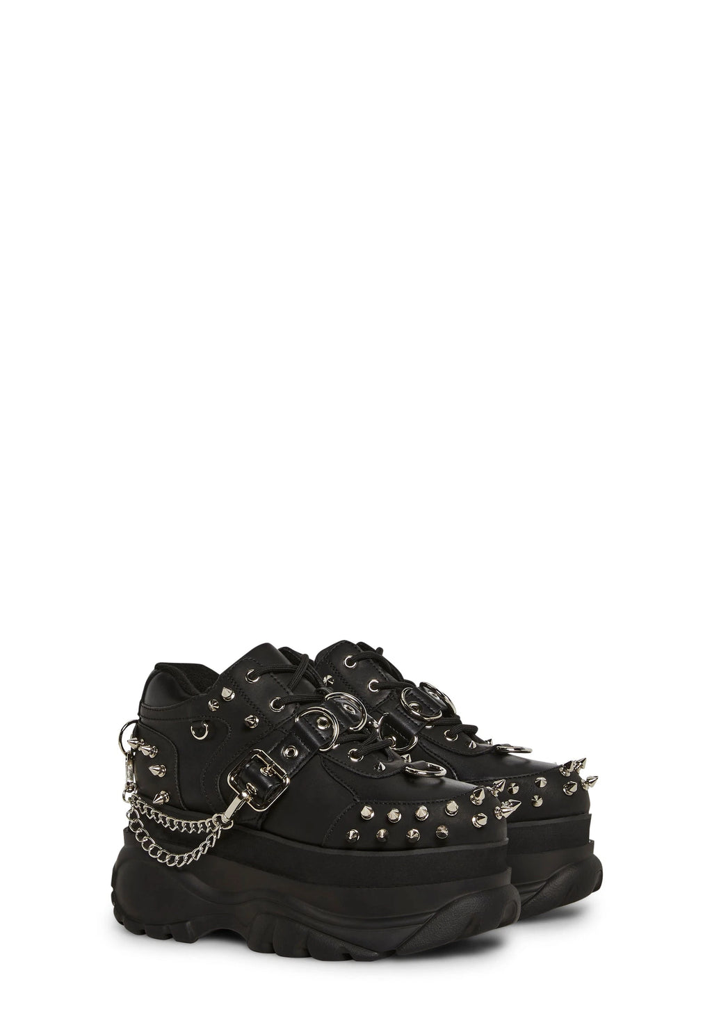 Spiked Platform Sneakers - Black