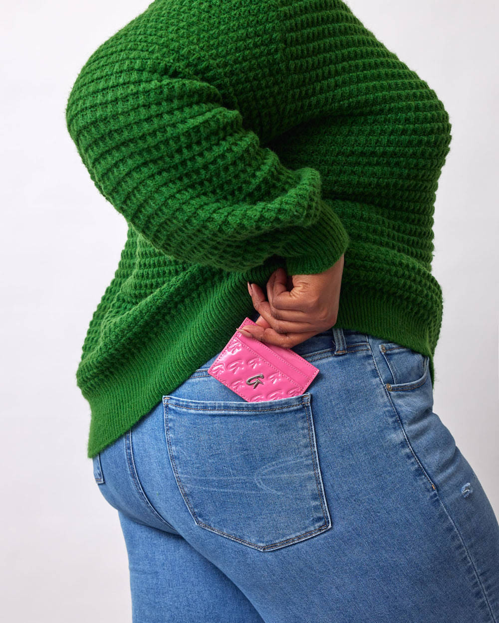 Mirrored Card Holder - Hot Pink