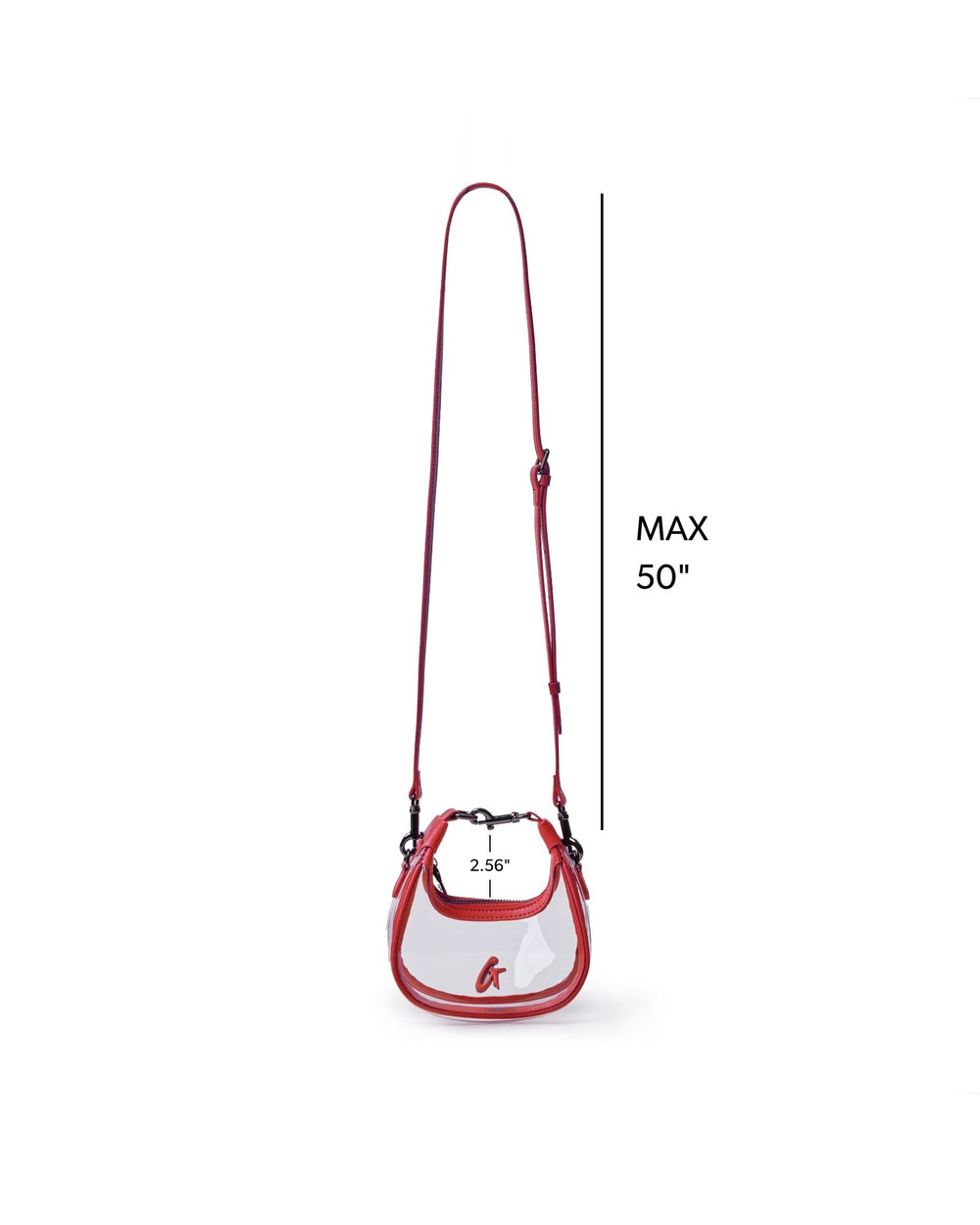 Clear PVC Mini Hobo Bag - Red