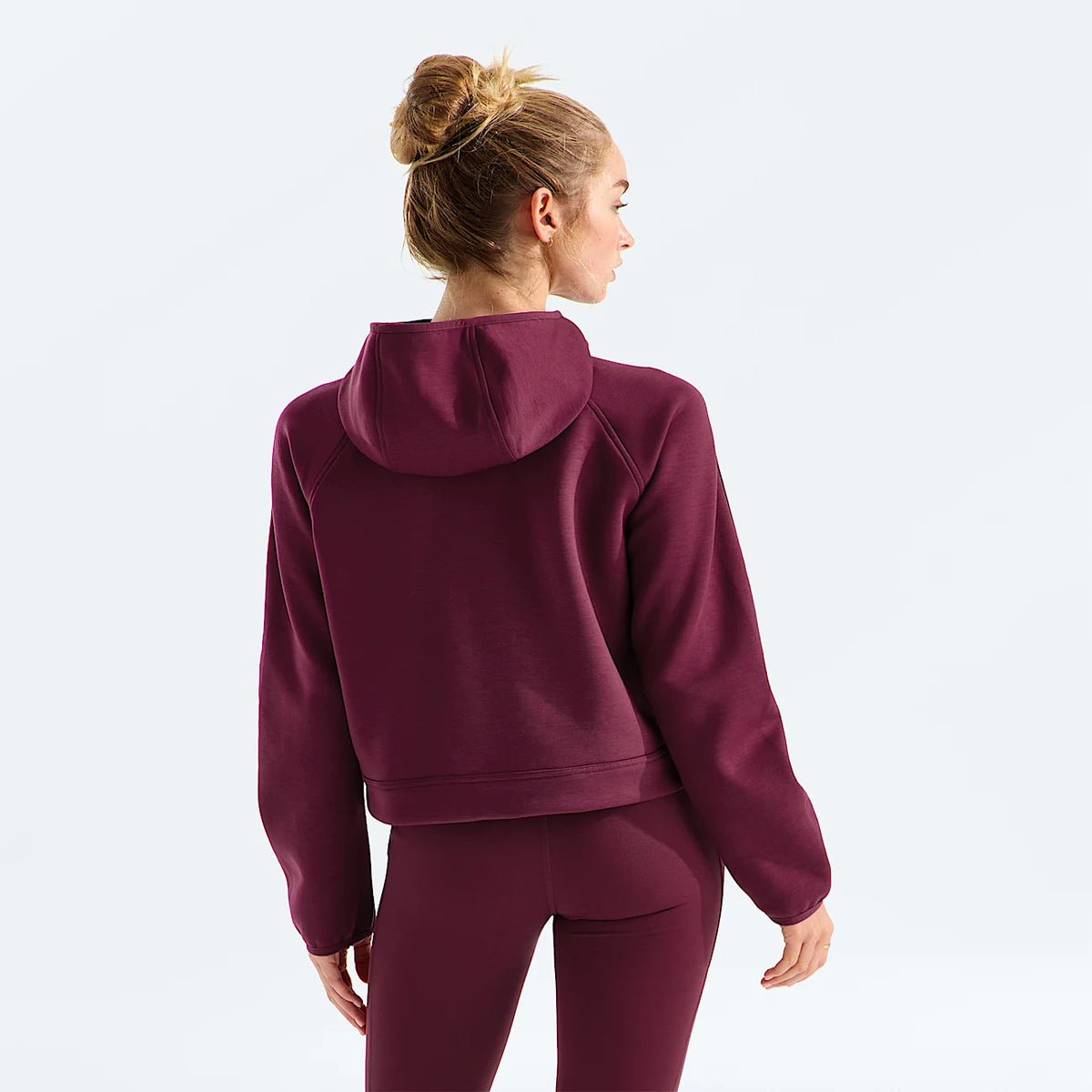 Women's Quarter-Zip Fleece Hoodie - Burgundy
