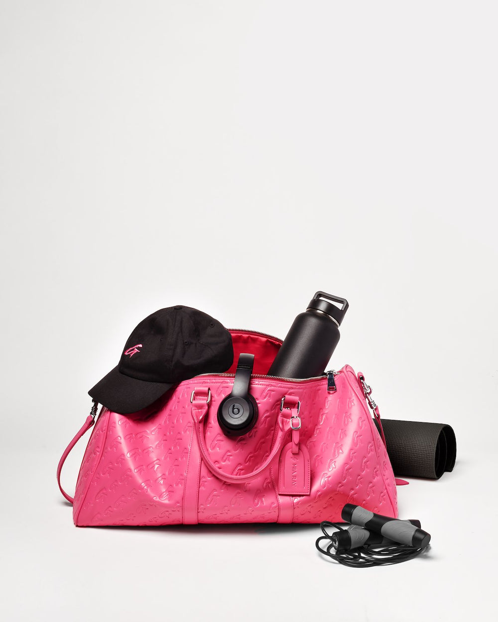 Vegan Leather Weekender Duffle - Hot Pink