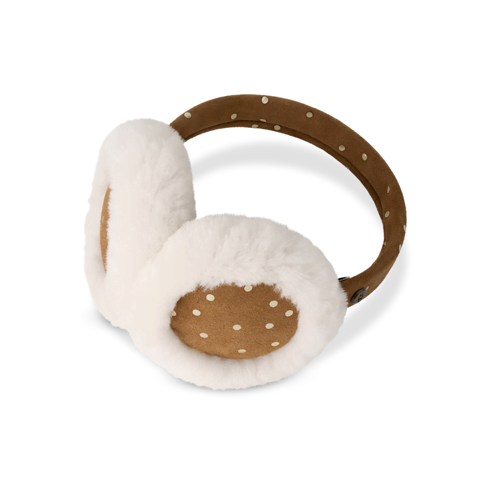 Kids' Shearling Dot Earmuffs - Chestnut