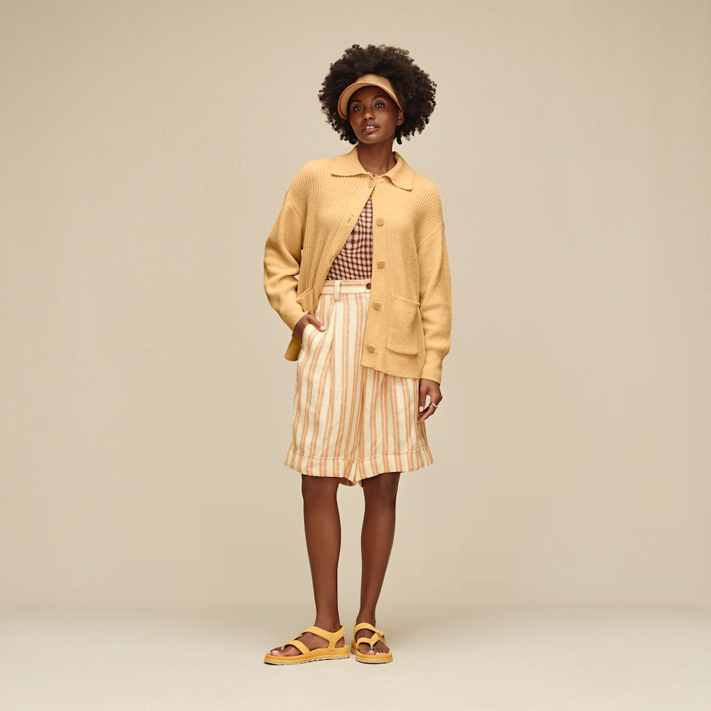 Women's Lightweight Collared Cardigan - Sand