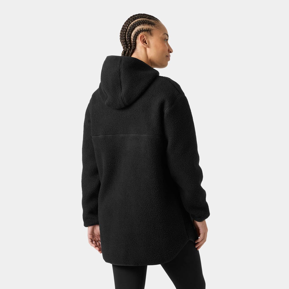 Women's Hooded Pile Fleece Jacket - Purple