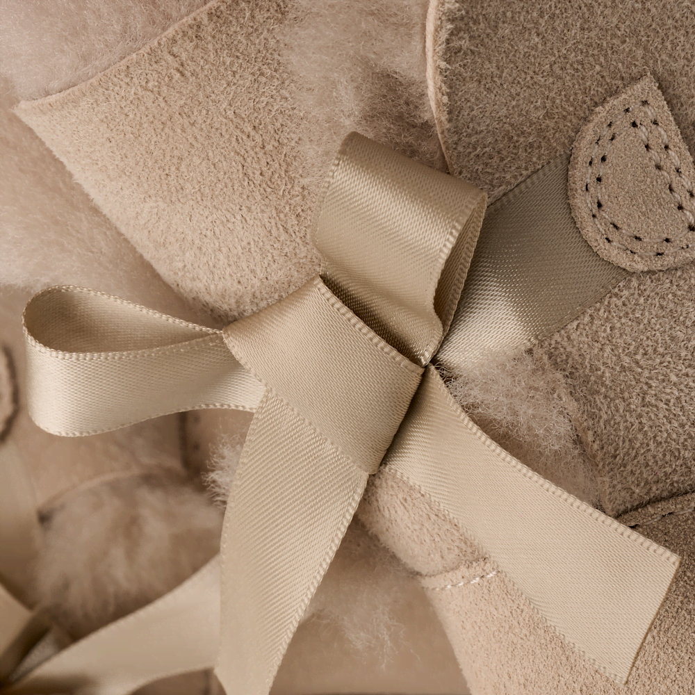 Women's Mini Sheepskin Bow Boot - Moonlight