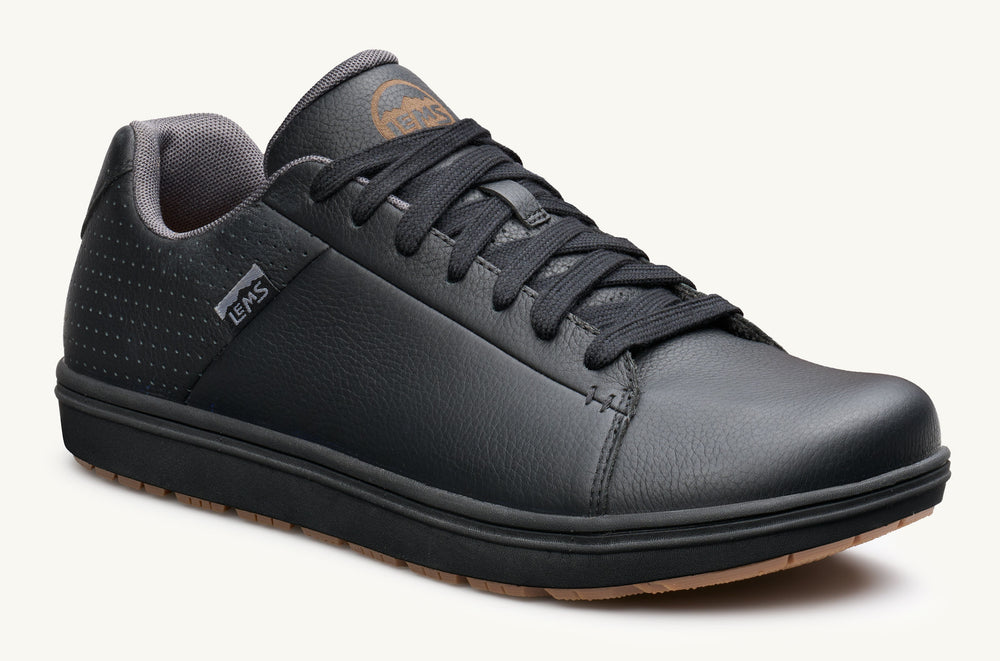Women's Leather Zero-Drop Lace-Up Sneaker - Midnight