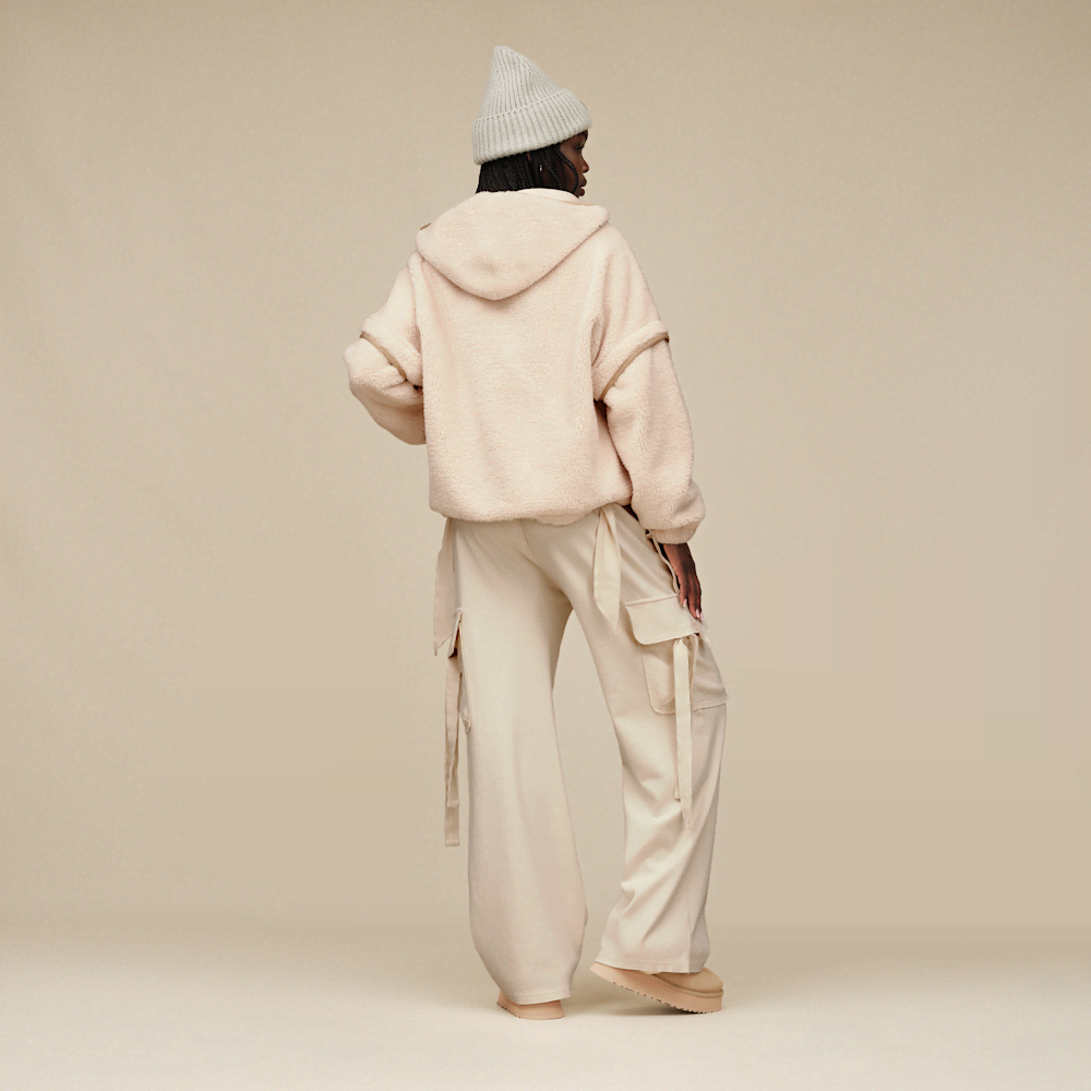 Women's Plush Fleece Zip Hoodie - Chestnut