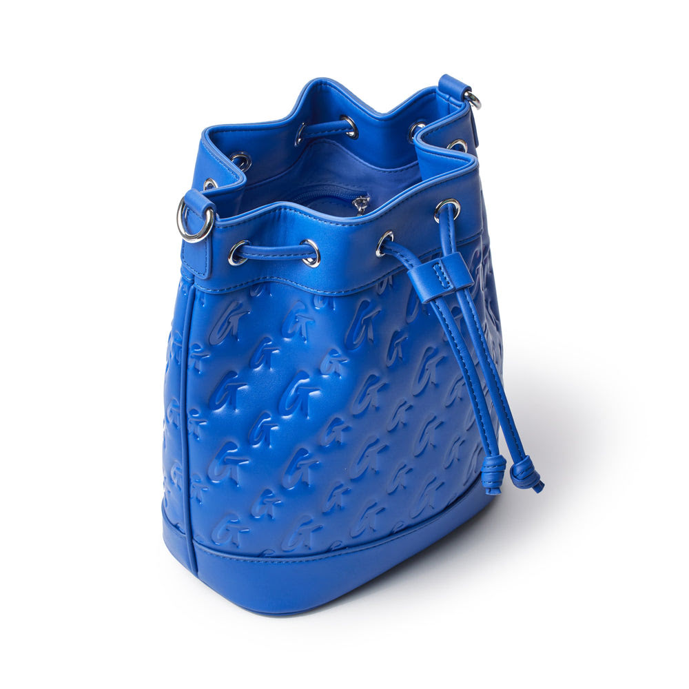 Medium Drawstring Bucket Bag - Blue