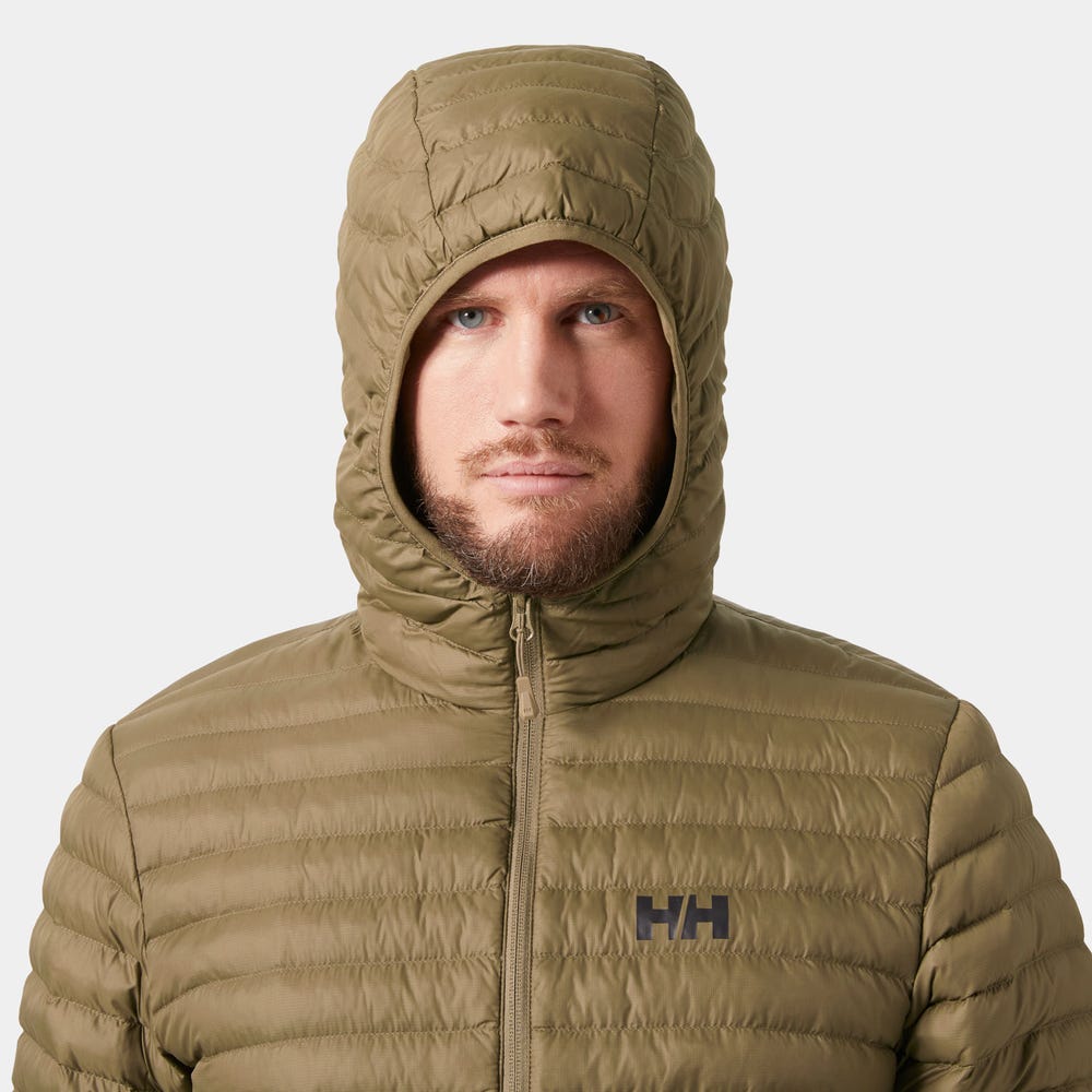 Men's Hooded Insulated Jacket - Brown