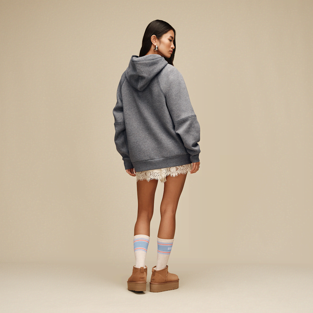 Women's Oversized Fleece Hoodie - Chestnut