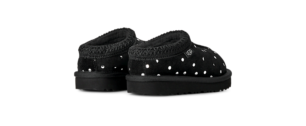 Toddler Metallic Dot Suede Mule - Black