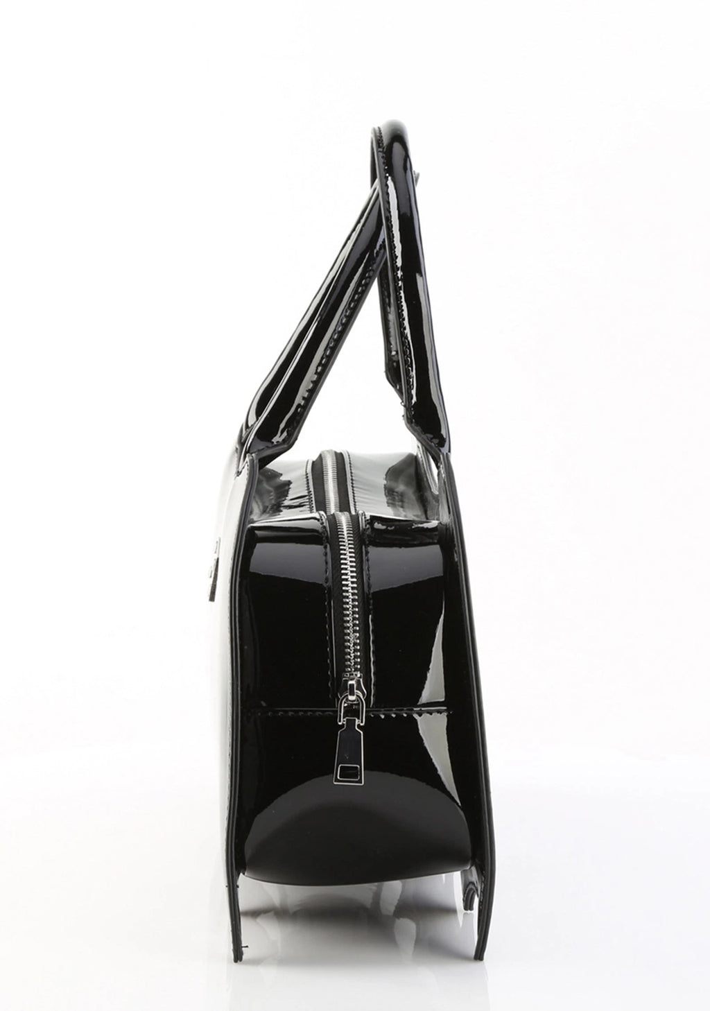 Patent Bat-Shaped Handbag - Black