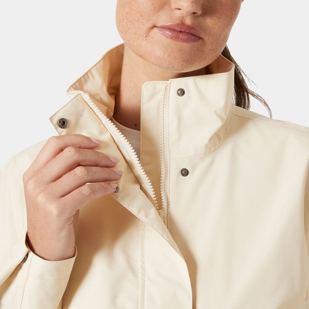 Women's Cropped Utility Rain Jacket - Cream