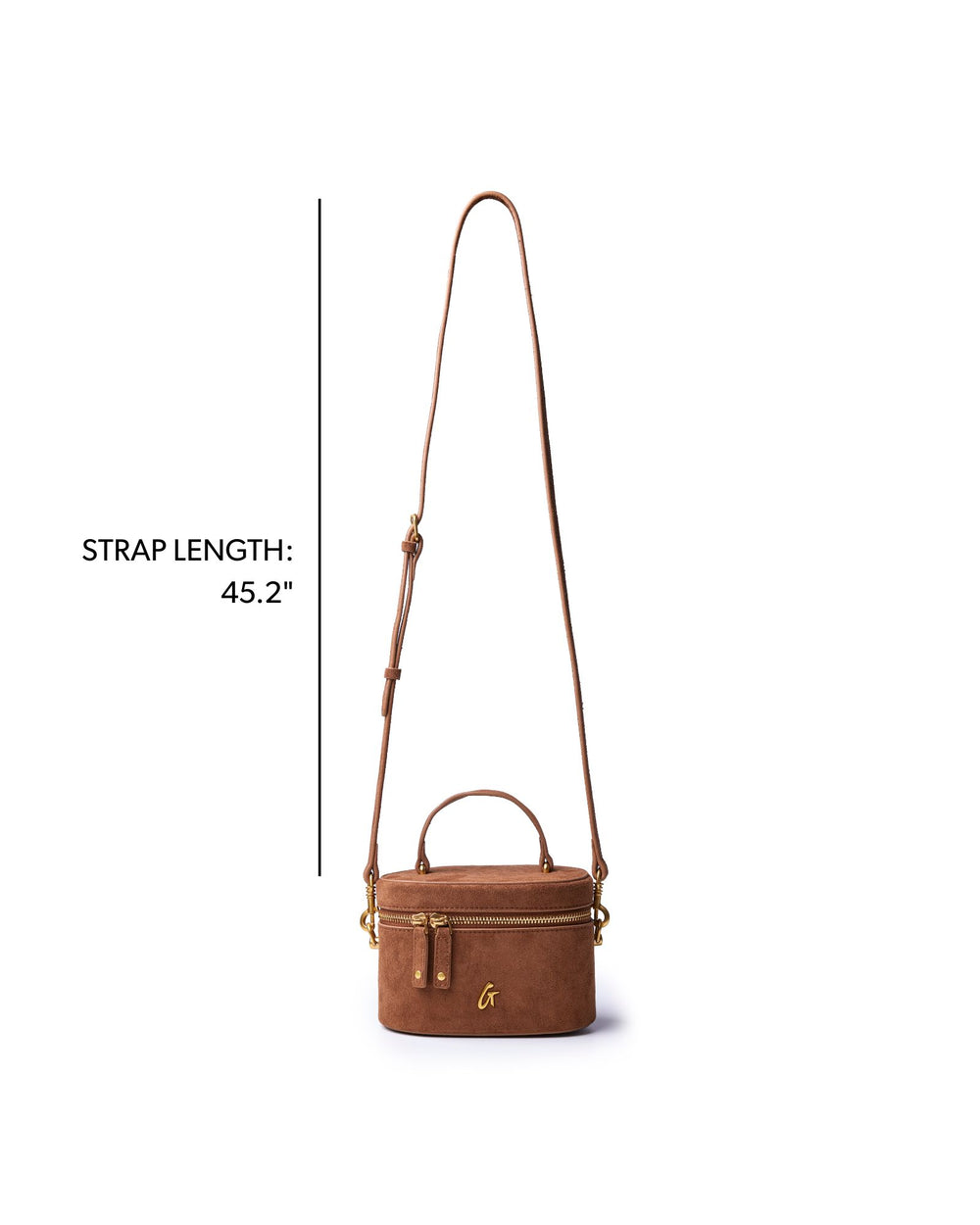 Mini Vegan Suede Vanity Bag - Brown