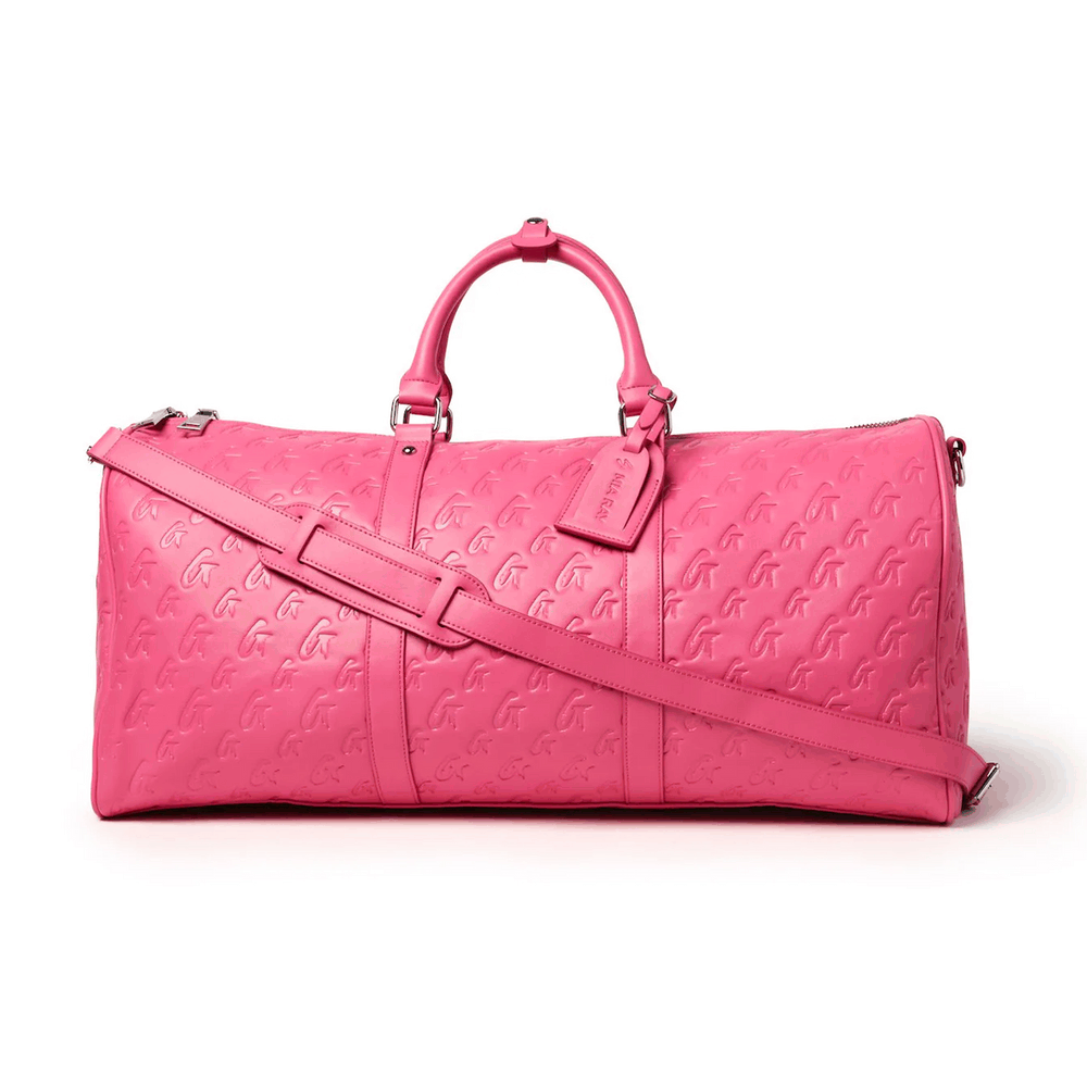 Vegan Leather Weekender Duffle - Hot Pink